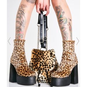 CURRENT MOOD LEOPARD PLATFORM BOOTS